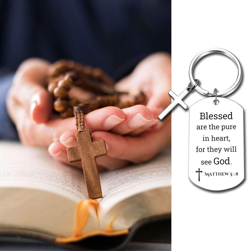 GiftYou Inspirational Scripture Metal Key Chains with Cross Pendant - Bible Verse Keychain Religious Gift for Christian - Image 5